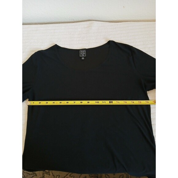 Suzie In The City Womens Top Black Large Long Sleeve Minimalist Basic Simply - Picture 8 of 12